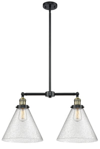 Cone 21-Inch 2-Light Stem-Hung Island Light 14.125-Inch High
