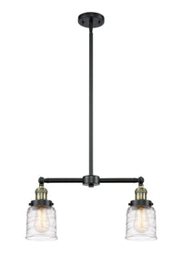 Bell 21-Inch 2-Light Stem-Hung Island Light with LED Bulbs Up to 44.875-Inch High 5.75-Inch Shade Height