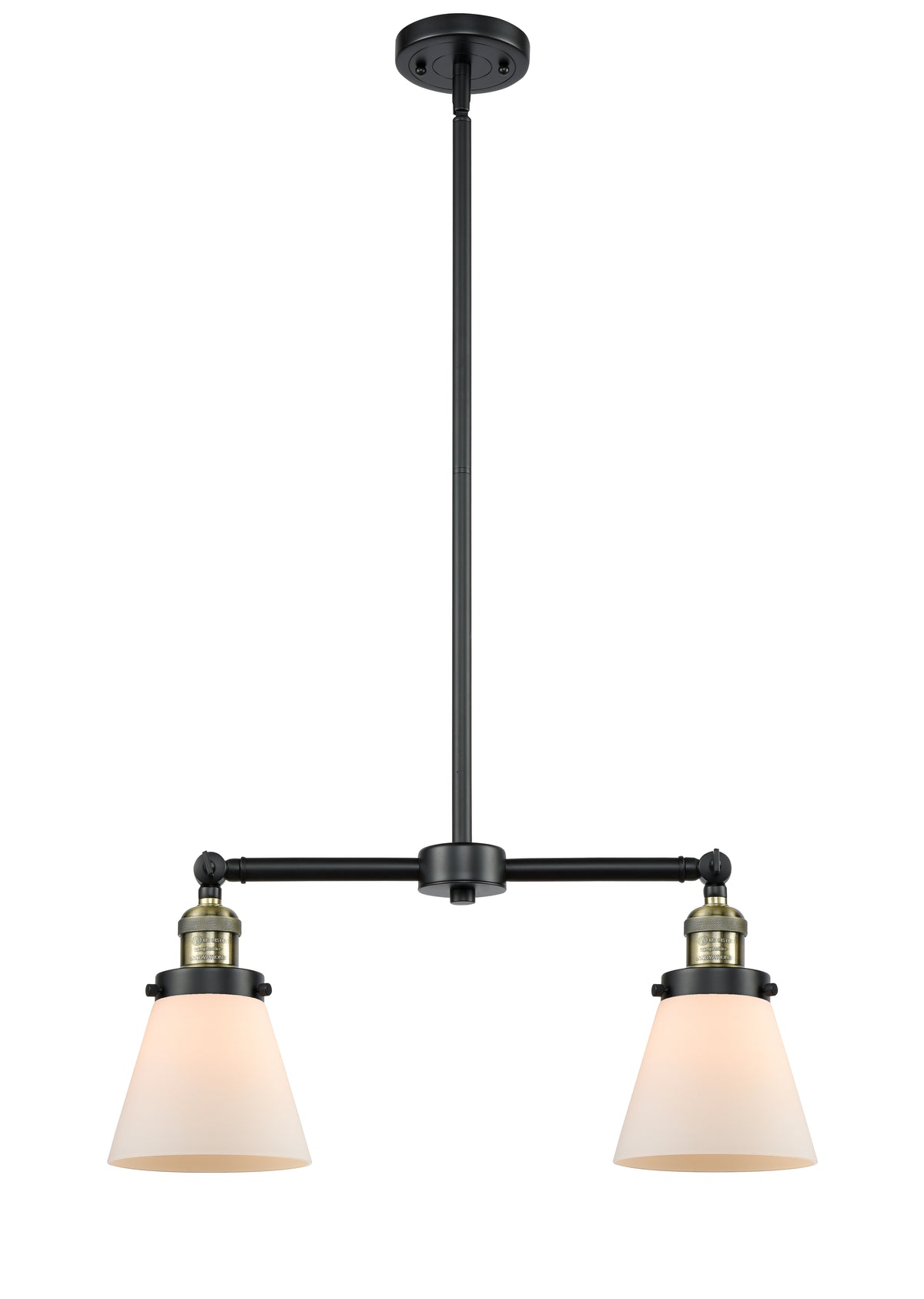 Cone 21-Inch 2-Light Stem-Hung Island Light 10-Inch High Up to 44.875-Inch High
