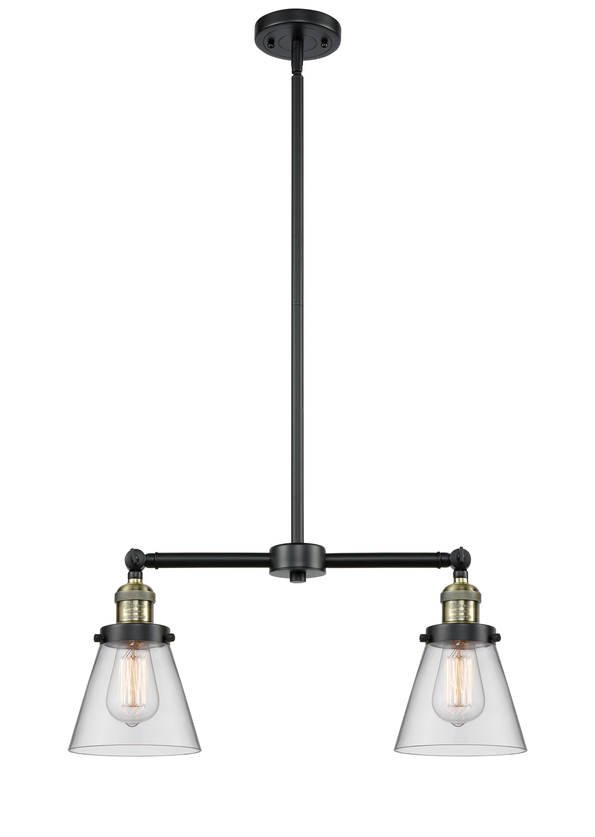 Cone 21-Inch 2-Light Stem-Hung Island Light 10-Inch High Up to 44.875-Inch High