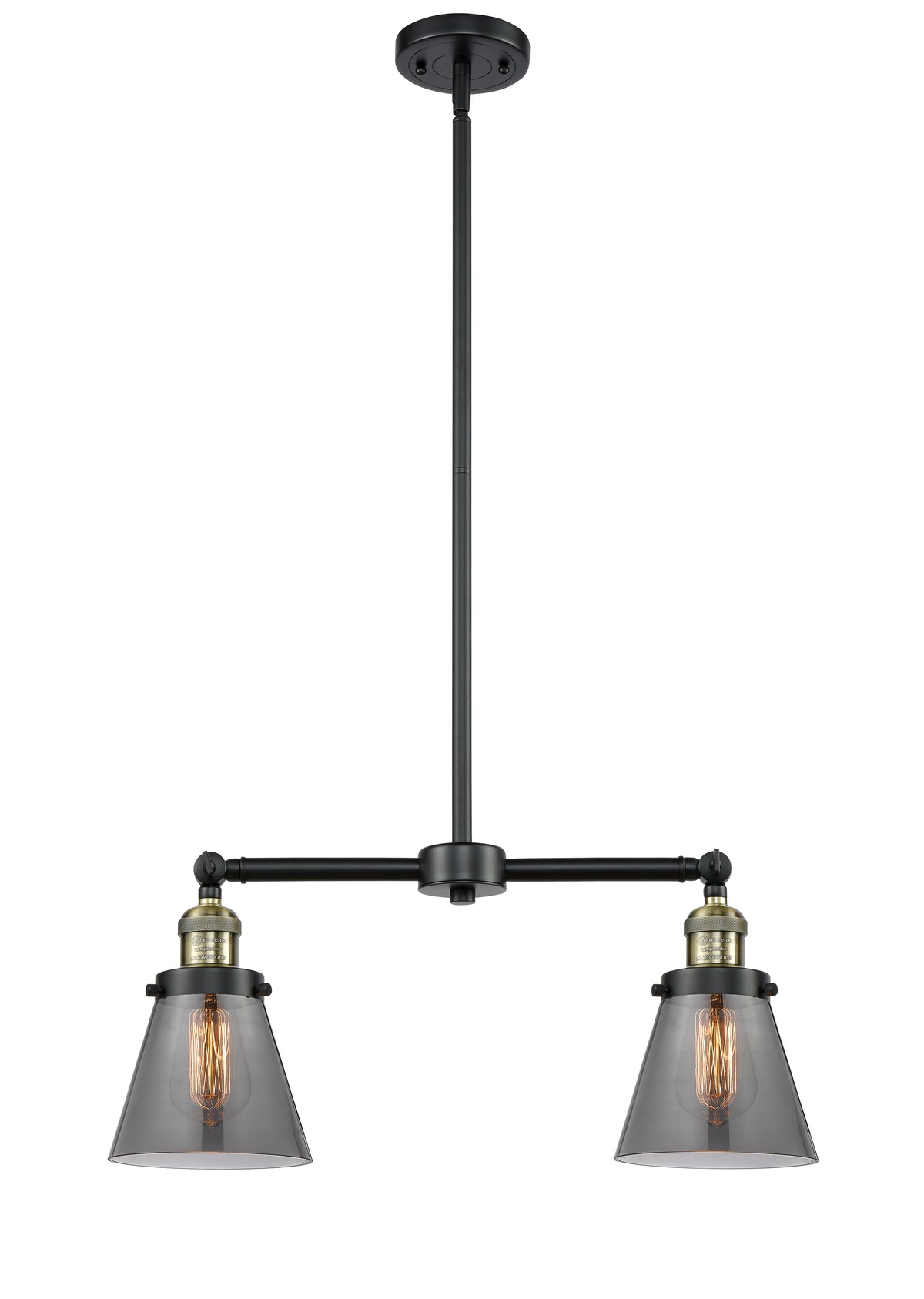 Cone 21-Inch 2-Light Stem-Hung Island Light 10-Inch High Up to 44.875-Inch High