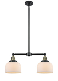 Bell 21-Inch 2-Light Stem-Hung Island Light Up to 44.875-Inch High 7.75-Inch Shade Sloped-Ceiling Compatible