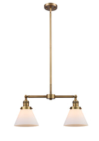Cone 21-Inch 2-Light Stem-Hung Island Light with LED Bulbs 10-Inch High Up to 45.125-Inch High