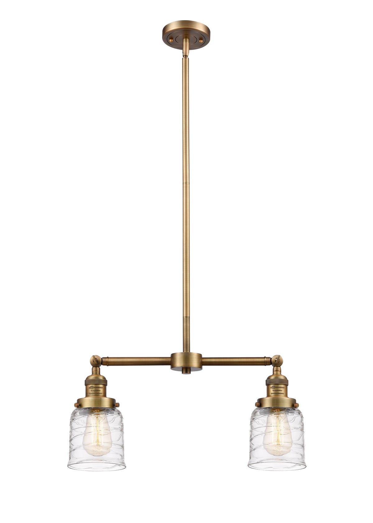 Bell 21-Inch 2-Light Stem-Hung Island Light with LED Bulbs Up to 44.875-Inch High 5.75-Inch Shade Height