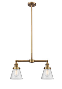 Cone 21-Inch 2-Light Stem-Hung Island Light 10-Inch High Up to 44.875-Inch High