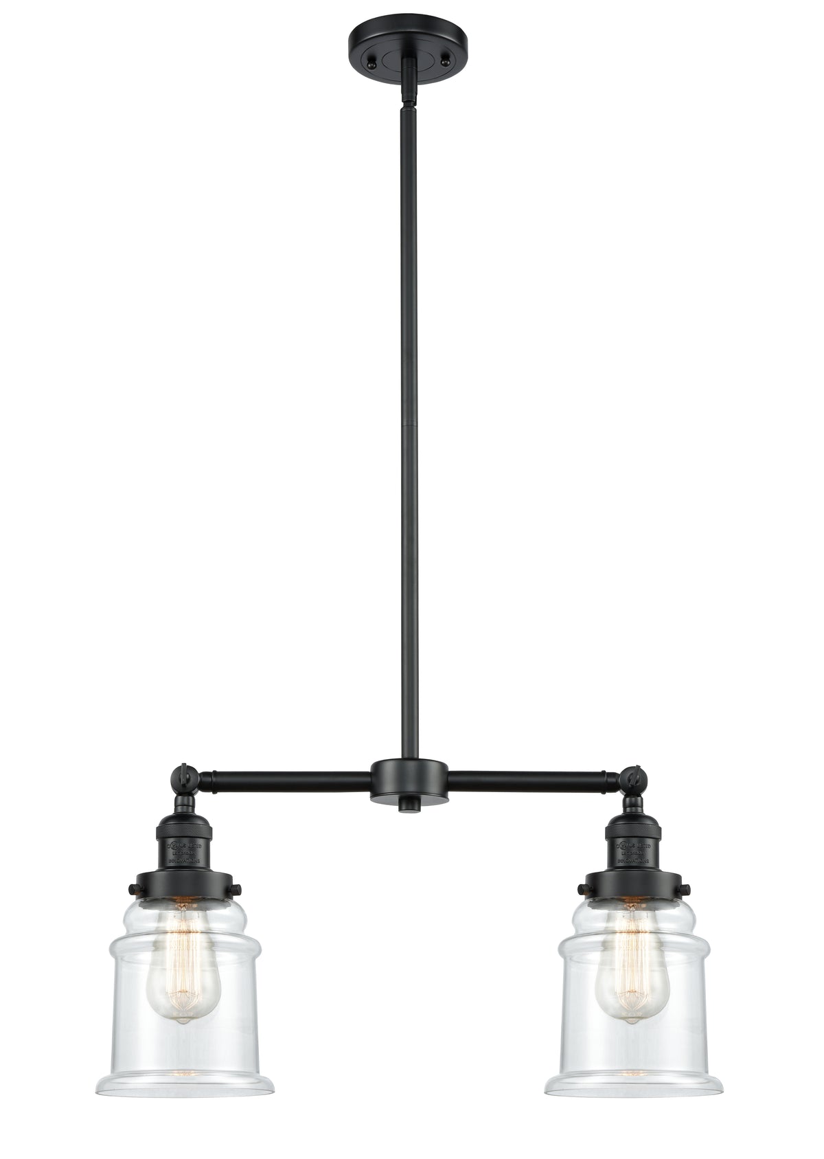 Canton 21-Inch 2-Light Stem-Hung Island Light with LED Bulbs Up to 46.375-Inch High