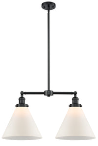 Cone 21-Inch 2-Light Stem-Hung Island Light with LED Bulbs 14.125-Inch High