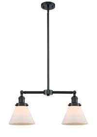 Cone 21-Inch 2-Light Stem-Hung Island Light with LED Bulbs 10-Inch High Up to 45.125-Inch High