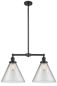 Cone 21-Inch 2-Light Stem-Hung Island Light 14.125-Inch High