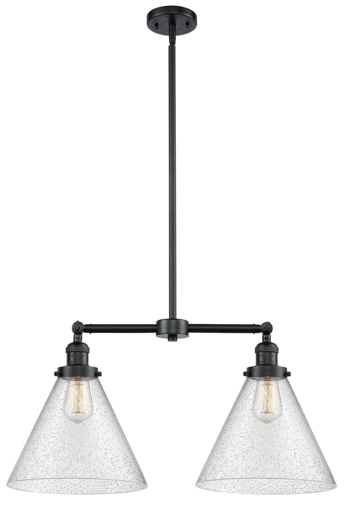 Cone 21-Inch 2-Light Stem-Hung Island Light with LED Bulbs 14.125-Inch High
