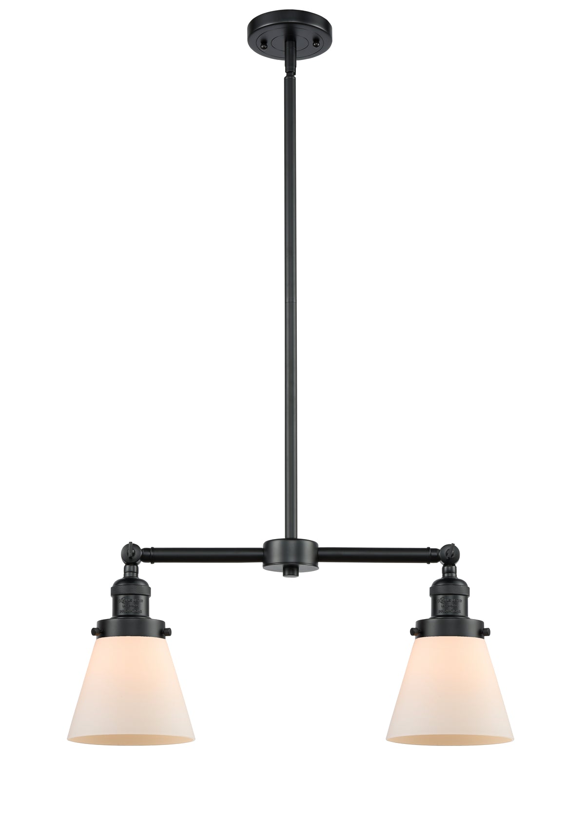 Cone 21-Inch 2-Light Stem-Hung Island Light 10-Inch High Up to 44.875-Inch High