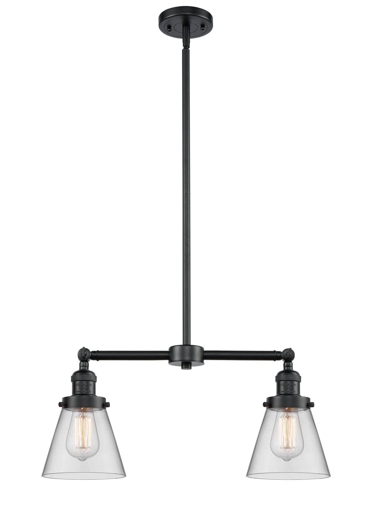 Cone 21-Inch 2-Light Stem-Hung Island Light 10-Inch High Up to 44.875-Inch High