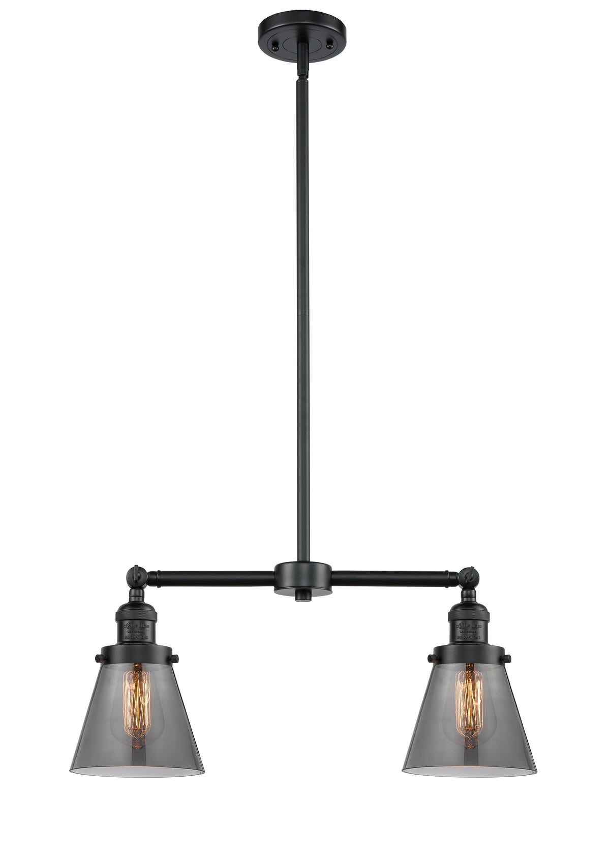 Cone 21-Inch 2-Light Stem-Hung Island Light 10-Inch High Up to 44.875-Inch High