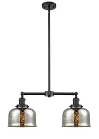 Bell 21-Inch 2-Light Stem-Hung Island Light Up to 44.875-Inch High 7.75-Inch Shade Sloped-Ceiling Compatible