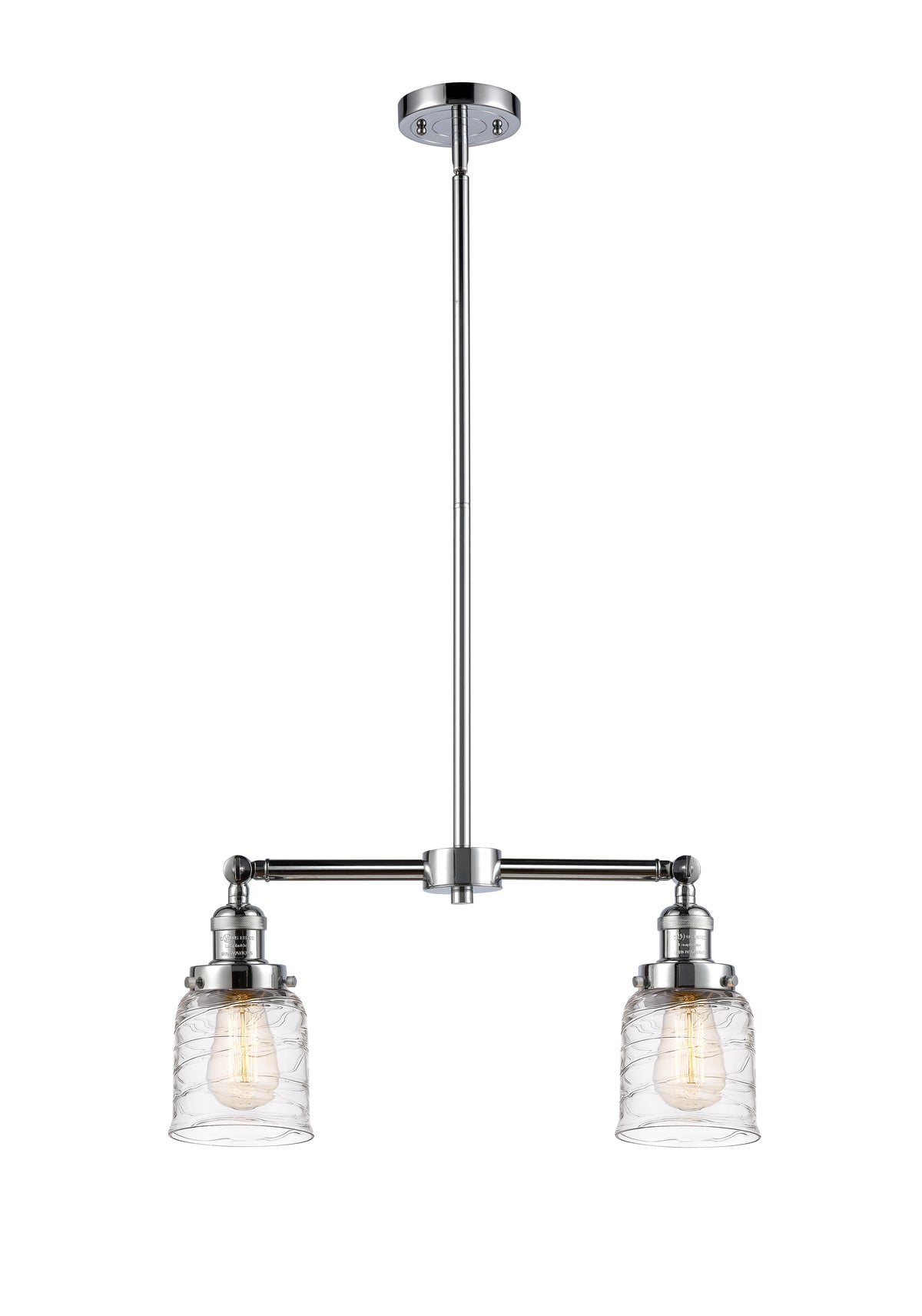 Bell 21-Inch 2-Light Stem-Hung Island Light with LED Bulbs Up to 44.875-Inch High 5.75-Inch Shade Height
