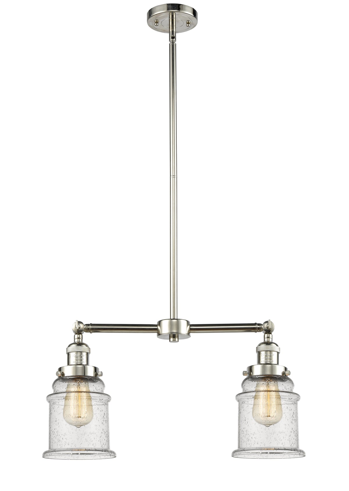 Canton 21-Inch 2-Light Stem-Hung Island Light with LED Bulbs Up to 46.375-Inch High