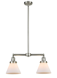 Cone 21-Inch 2-Light Stem-Hung Island Light with LED Bulbs 10-Inch High Up to 45.125-Inch High