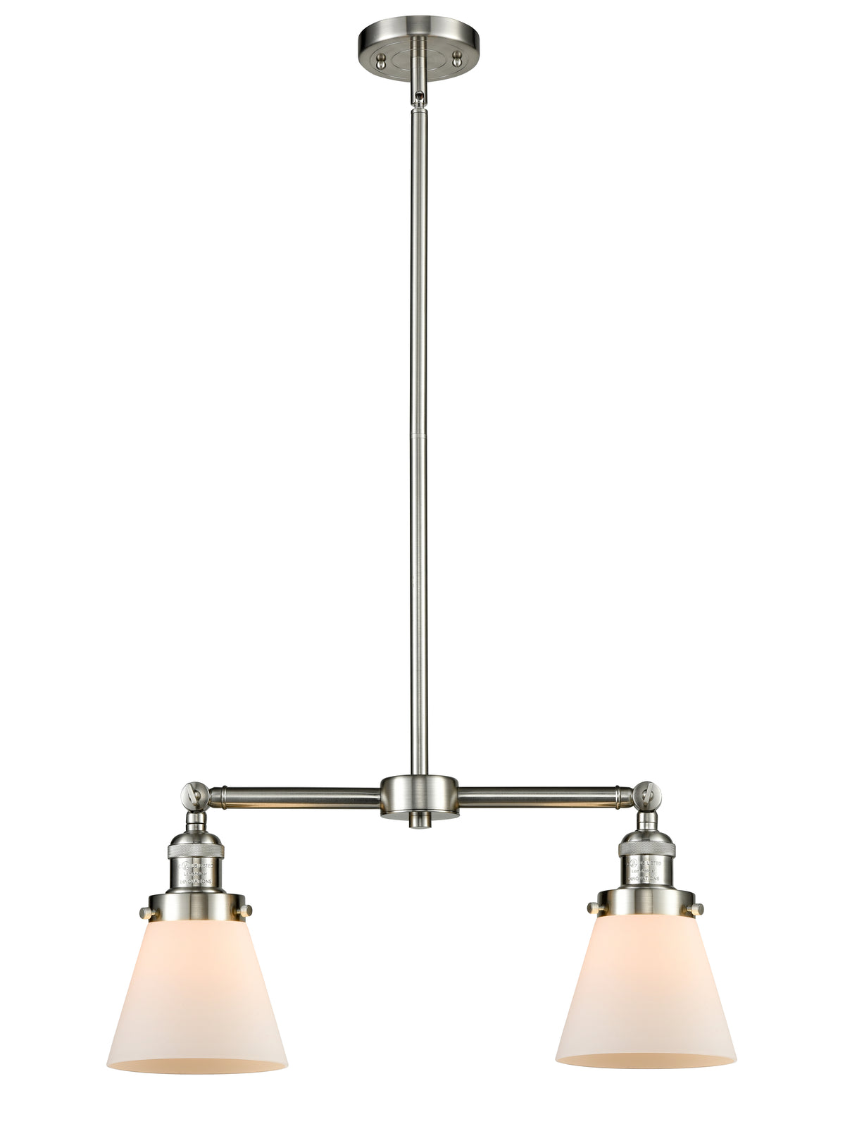 Cone 21-Inch 2-Light Stem-Hung Island Light 10-Inch High Up to 44.875-Inch High