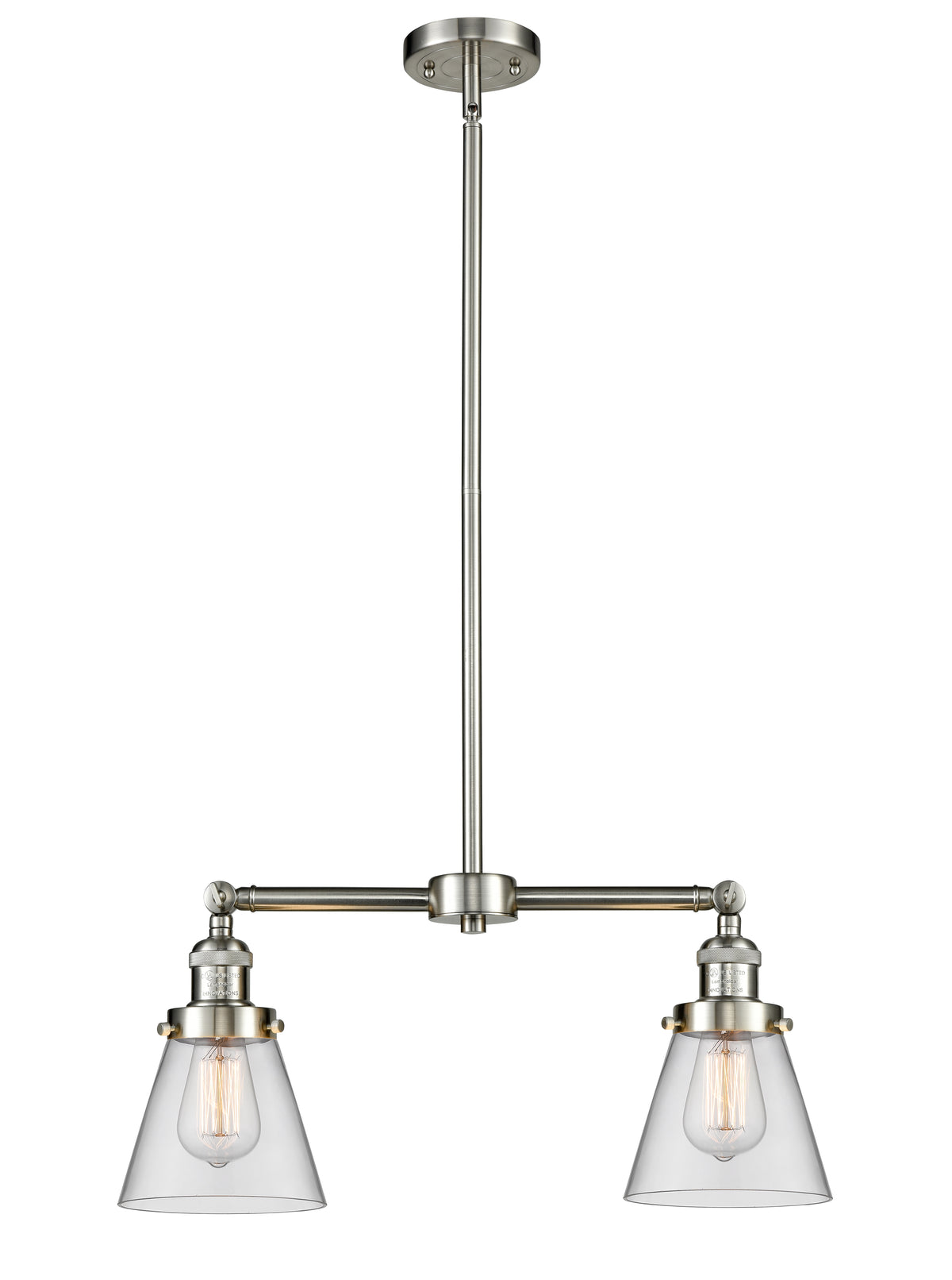 Cone 21-Inch 2-Light Stem-Hung Island Light 10-Inch High Up to 44.875-Inch High