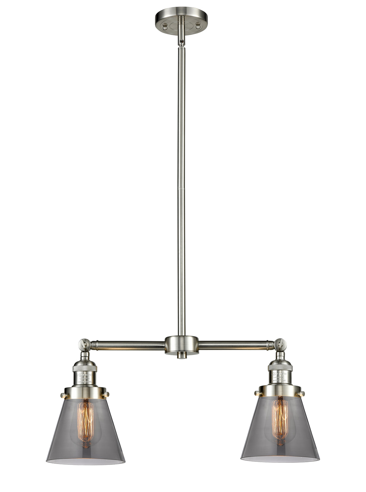 Cone 21-Inch 2-Light Stem-Hung Island Light 10-Inch High Up to 44.875-Inch High