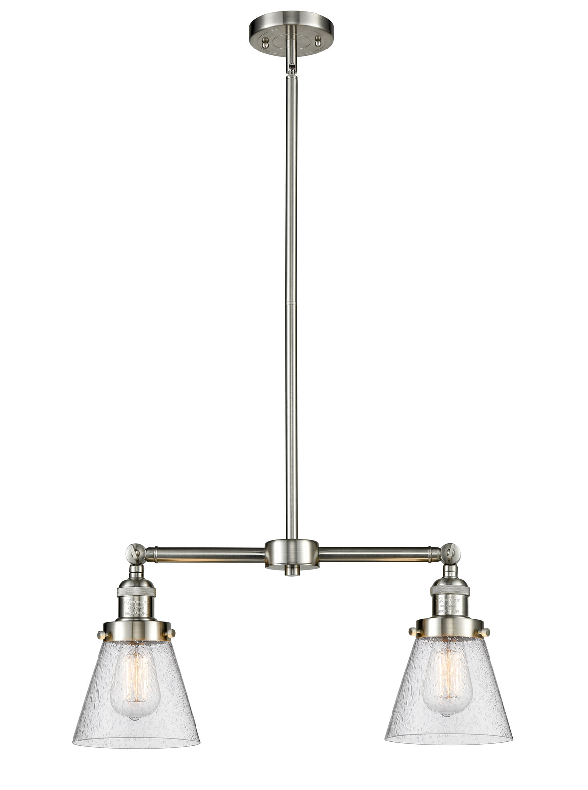 Cone 21-Inch 2-Light Stem-Hung Island Light 10-Inch High Up to 44.875-Inch High