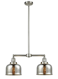 Bell 21-Inch 2-Light Stem-Hung Island Light Up to 44.875-Inch High 7.75-Inch Shade Sloped-Ceiling Compatible