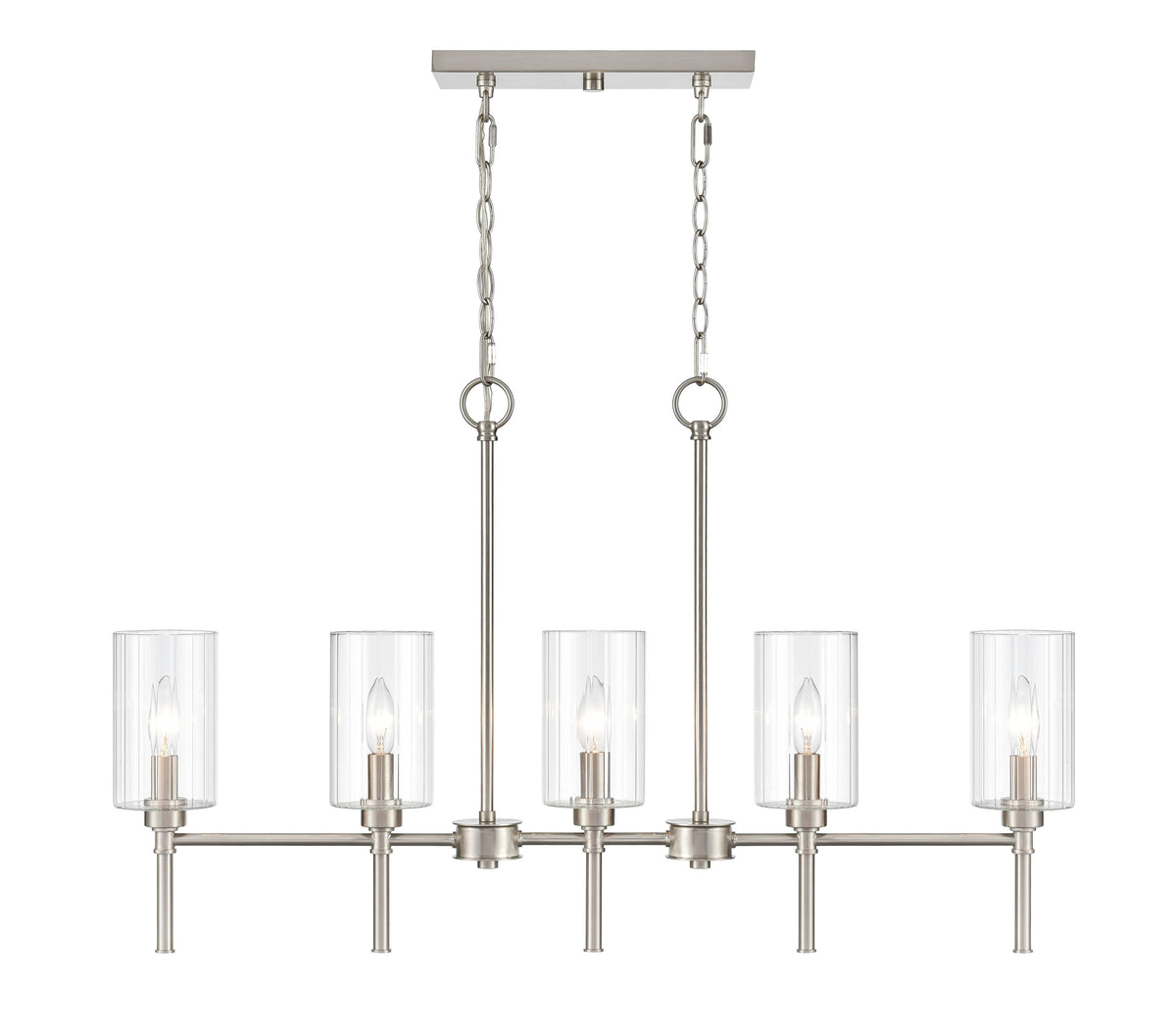 21.5'' Chastine Brushed Nickel 5 Light Linear Chandelier