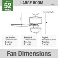 52 inch Builder New Bronze Ceiling Fan with LED Light Kit