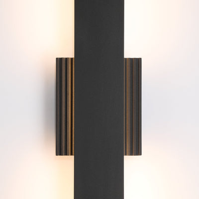 Jacks 36-inch Textured Black 5CCT LED Exterior Wall Sconce