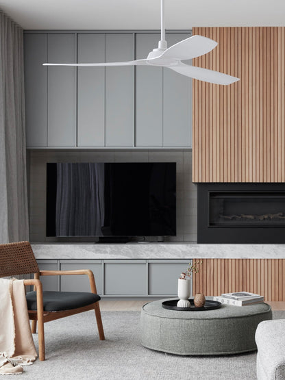 52 Inch Indoor Outdoor DC White Fan with Remote