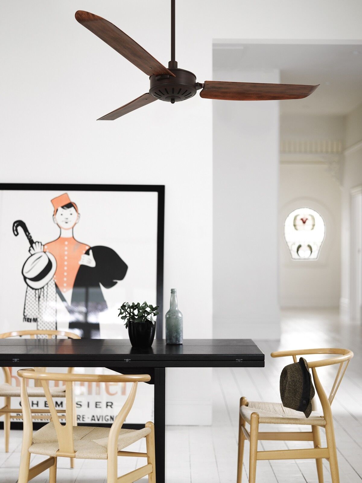 56 Inch Indoor Outdoor Bronze Ceiling Fan in Oil Rubbed Bronze with Remote