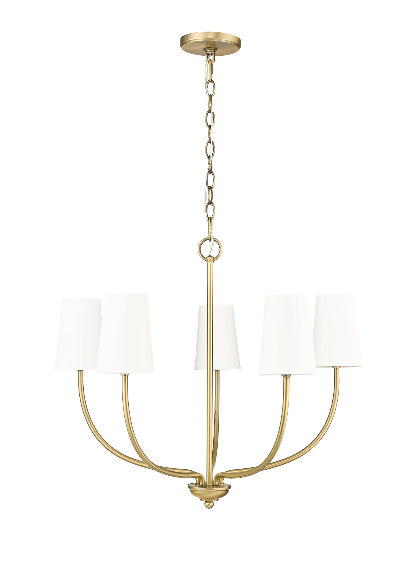 24'' Kandor Vintage Brass 5 Light Chandelier