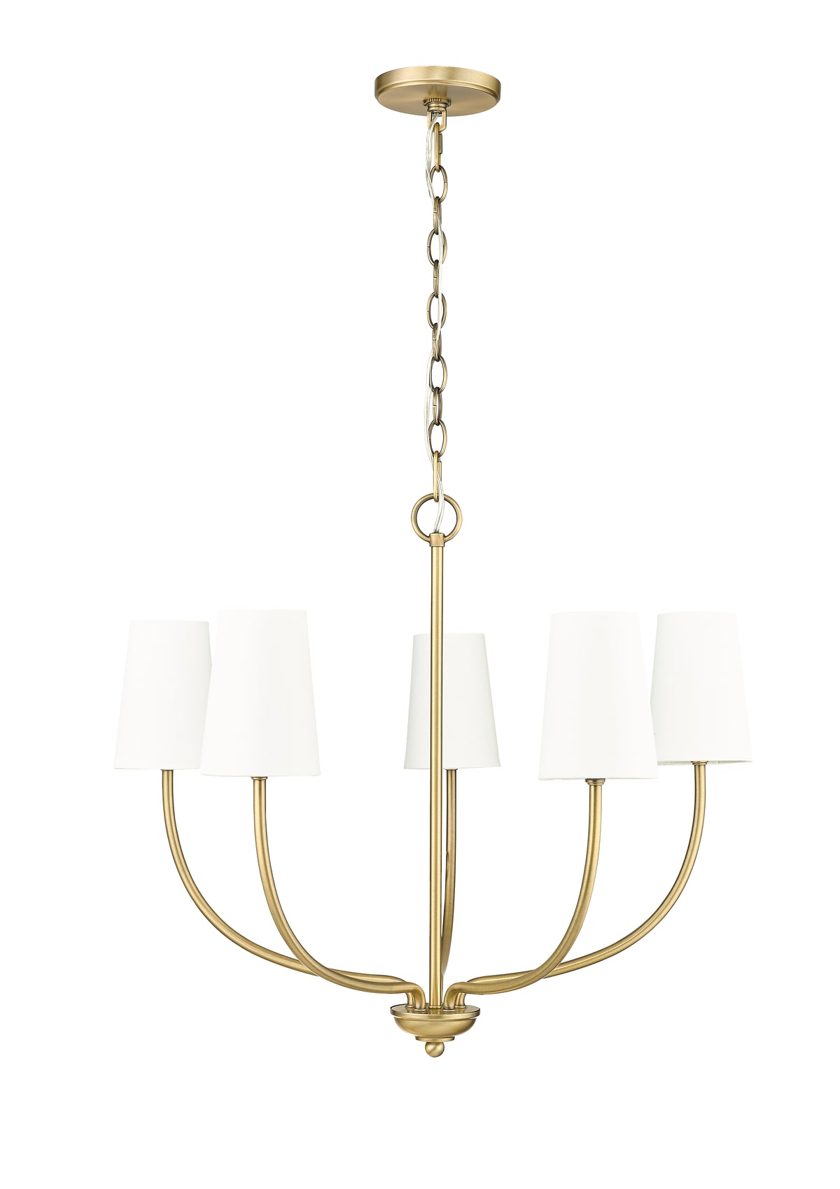 24'' Kandor Vintage Brass 5 Light Chandelier