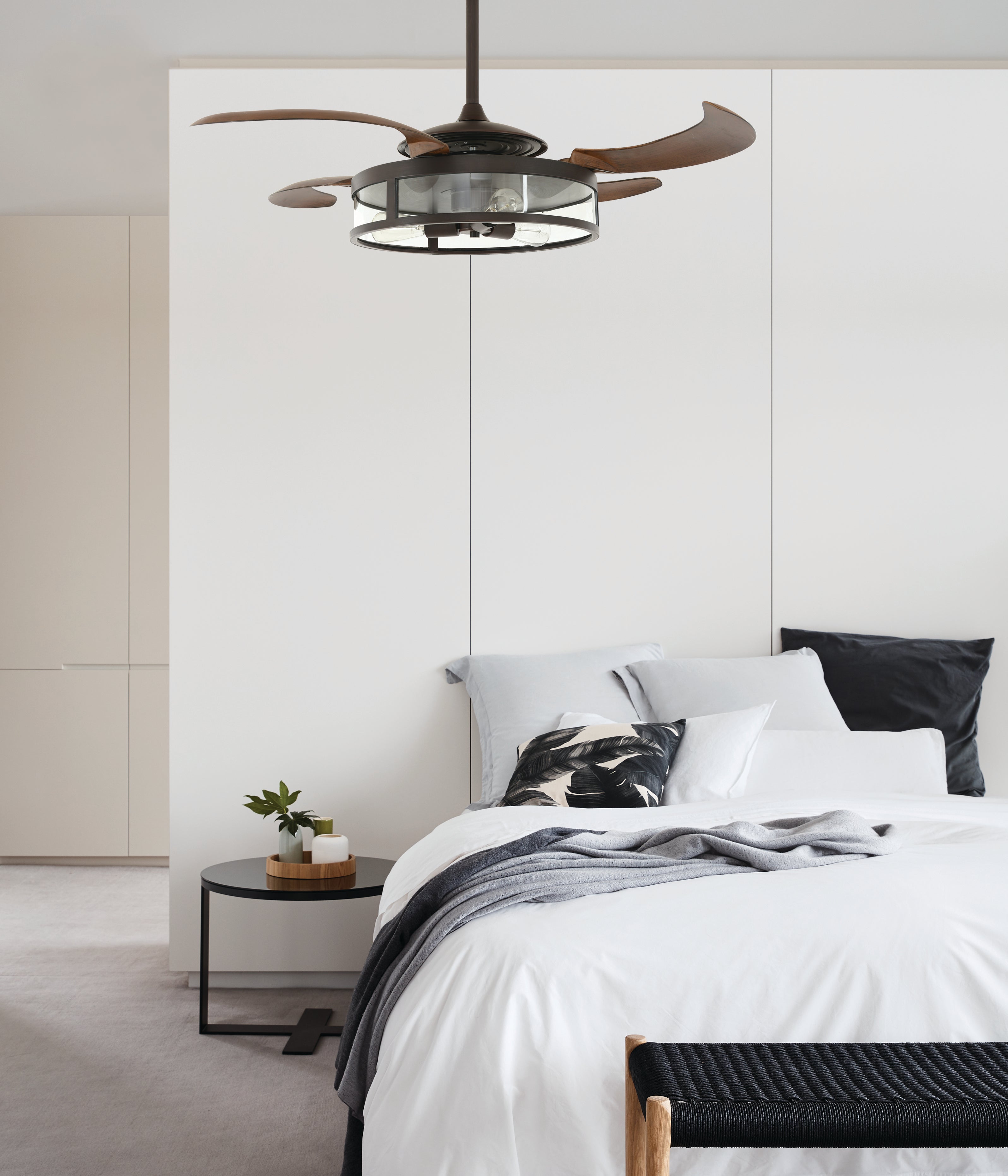 Classic 48 Inch 3 Light Bronze Fan with Retractable Blades