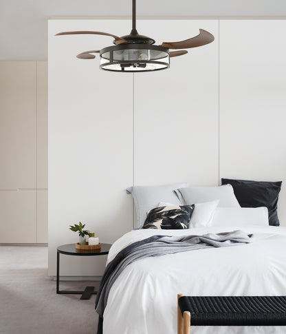 Classic 48 Inch 3 Light Bronze Fan with Retractable Blades