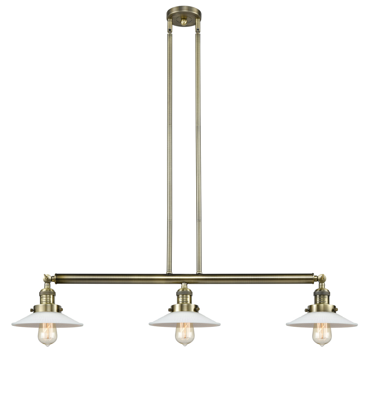 Halophane 41-Inch 3-Light Stem-Hung Island Light