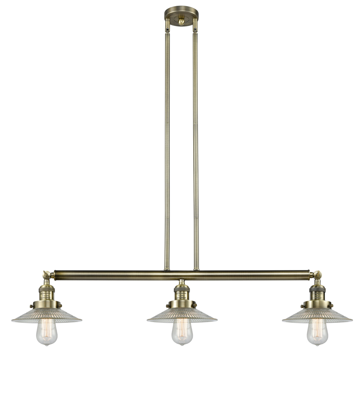 Halophane 41-Inch 3-Light Stem-Hung Island Light