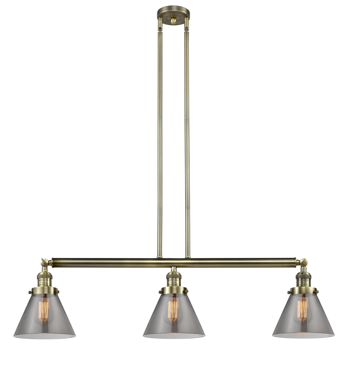 Cone 40-Inch 3-Light Stem-Hung Island Light