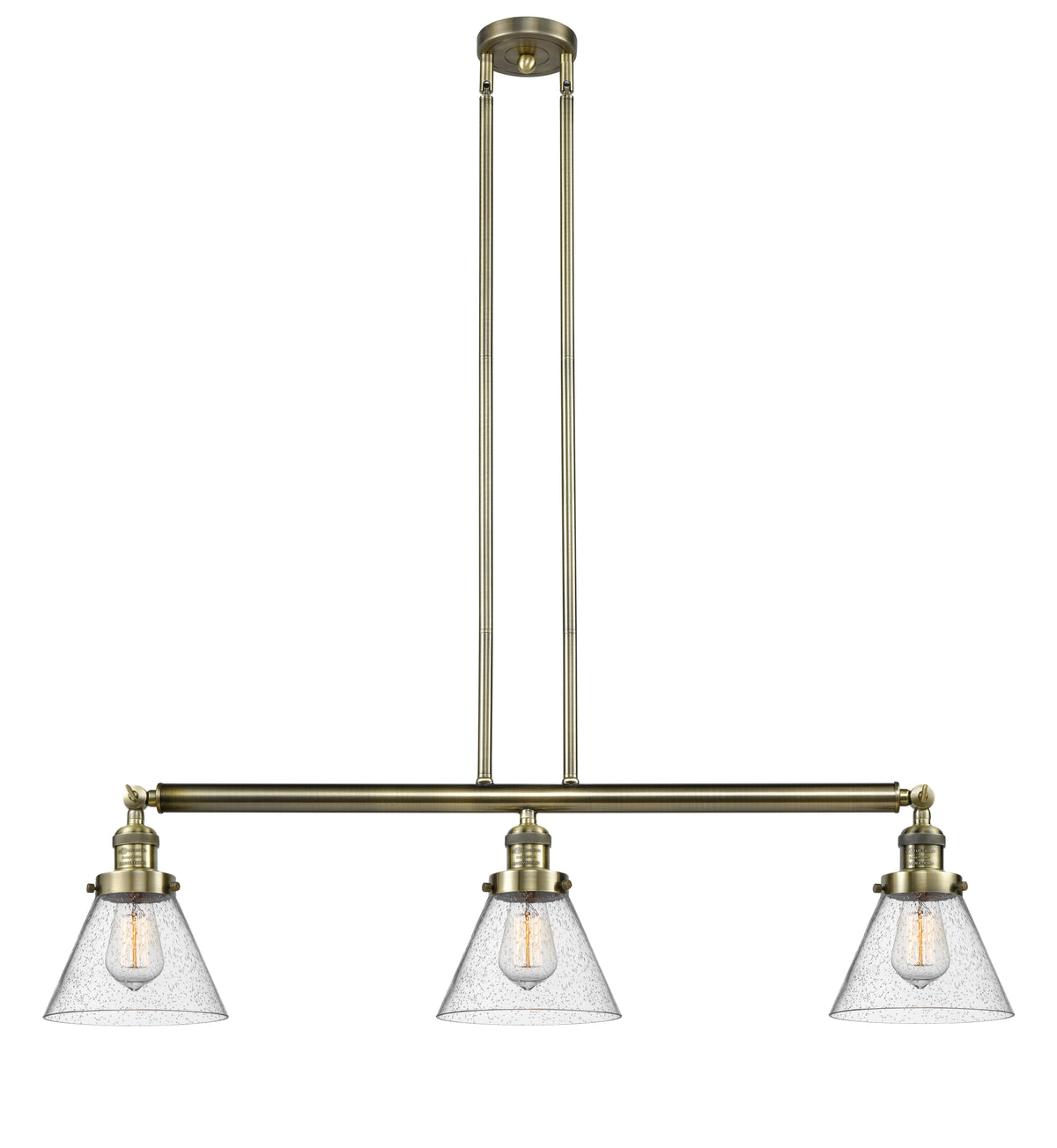 Cone 40-Inch 3-Light Stem-Hung Island Light