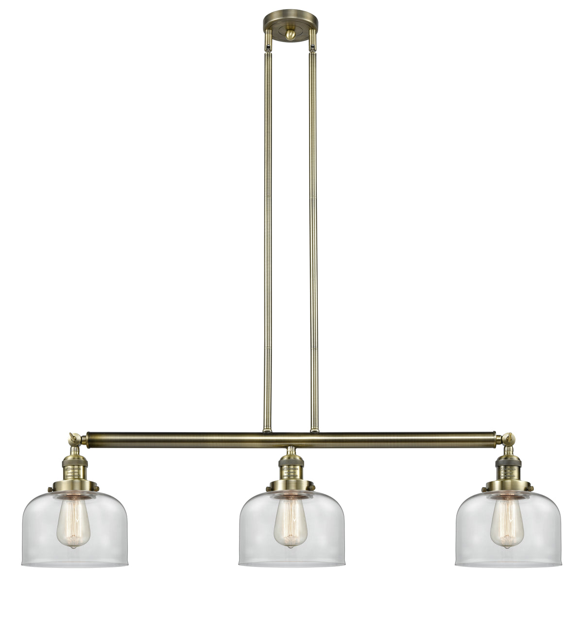 Bell 41-Inch 3-Light Stem-Hung Island Light Sloped-Ceiling Compatible