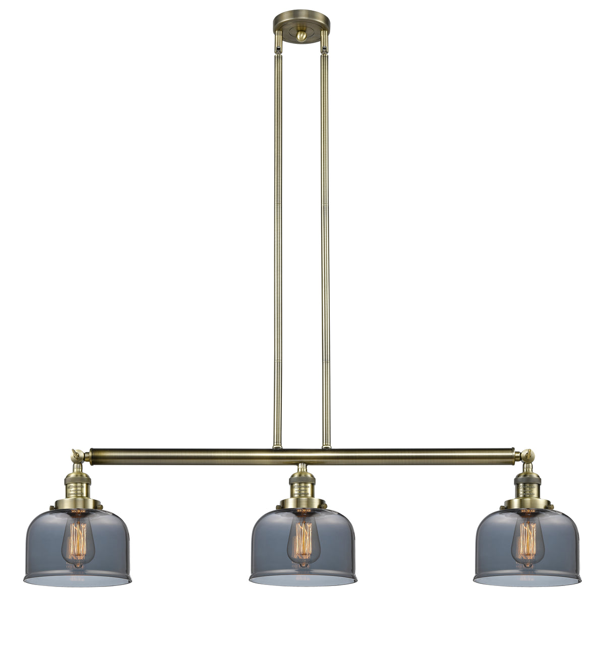 Bell 41-Inch 3-Light Stem-Hung Island Light Sloped-Ceiling Compatible