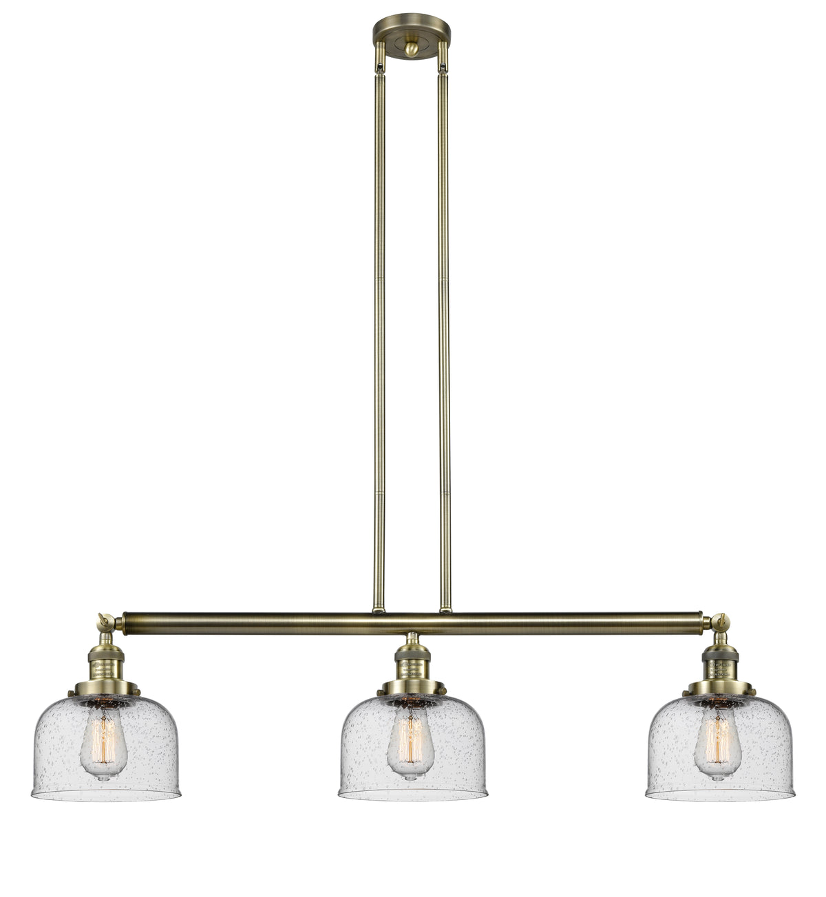 Bell 41-Inch 3-Light Stem-Hung Island Light Sloped-Ceiling Compatible