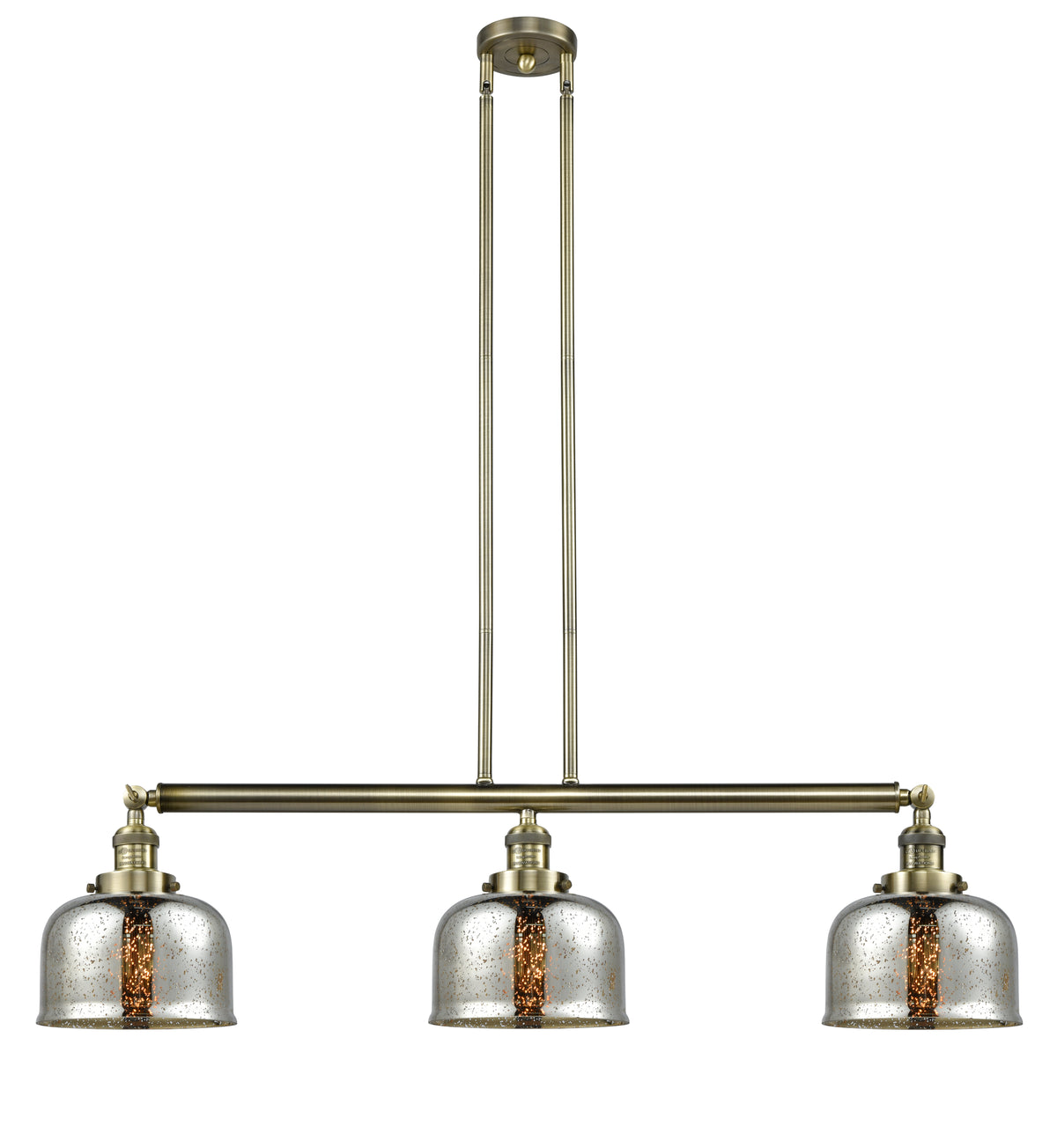 Bell 41-Inch 3-Light Stem-Hung Island Light Sloped-Ceiling Compatible