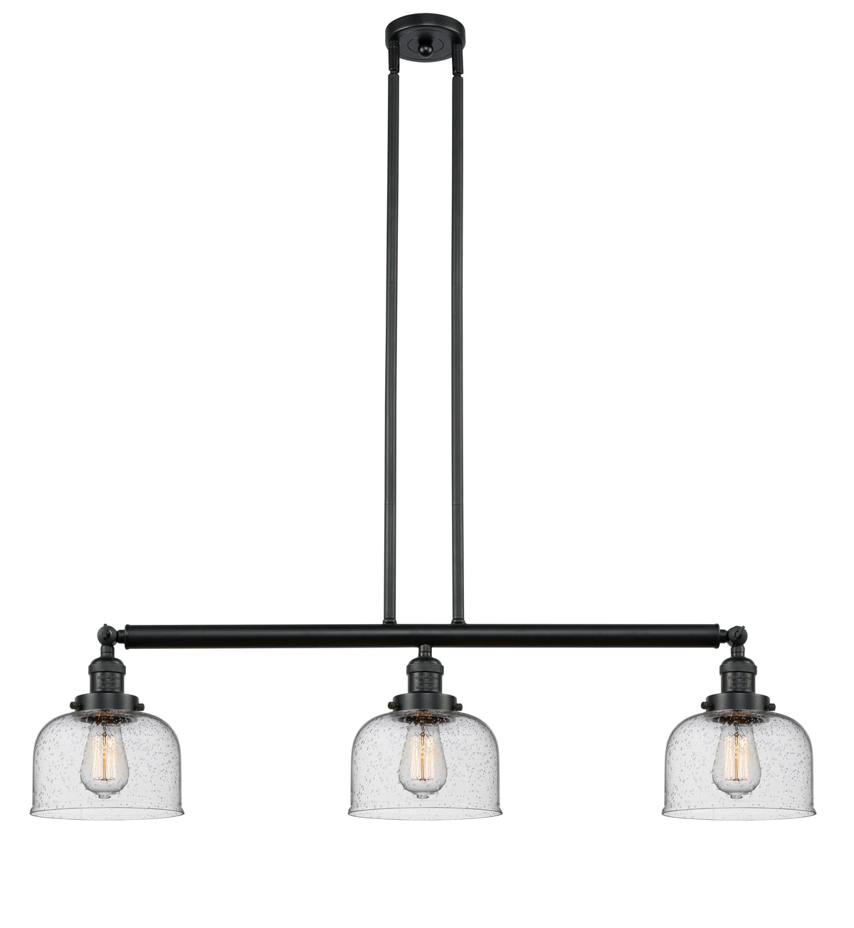 Bell 41-Inch 3-Light Stem-Hung Island Light Sloped-Ceiling Compatible