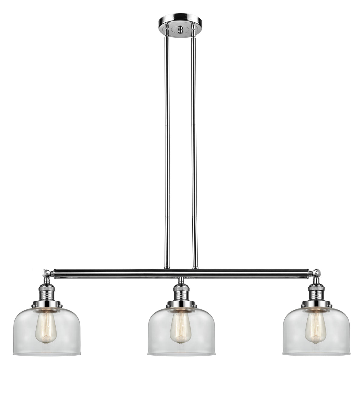 Bell 41-Inch 3-Light Stem-Hung Island Light Sloped-Ceiling Compatible