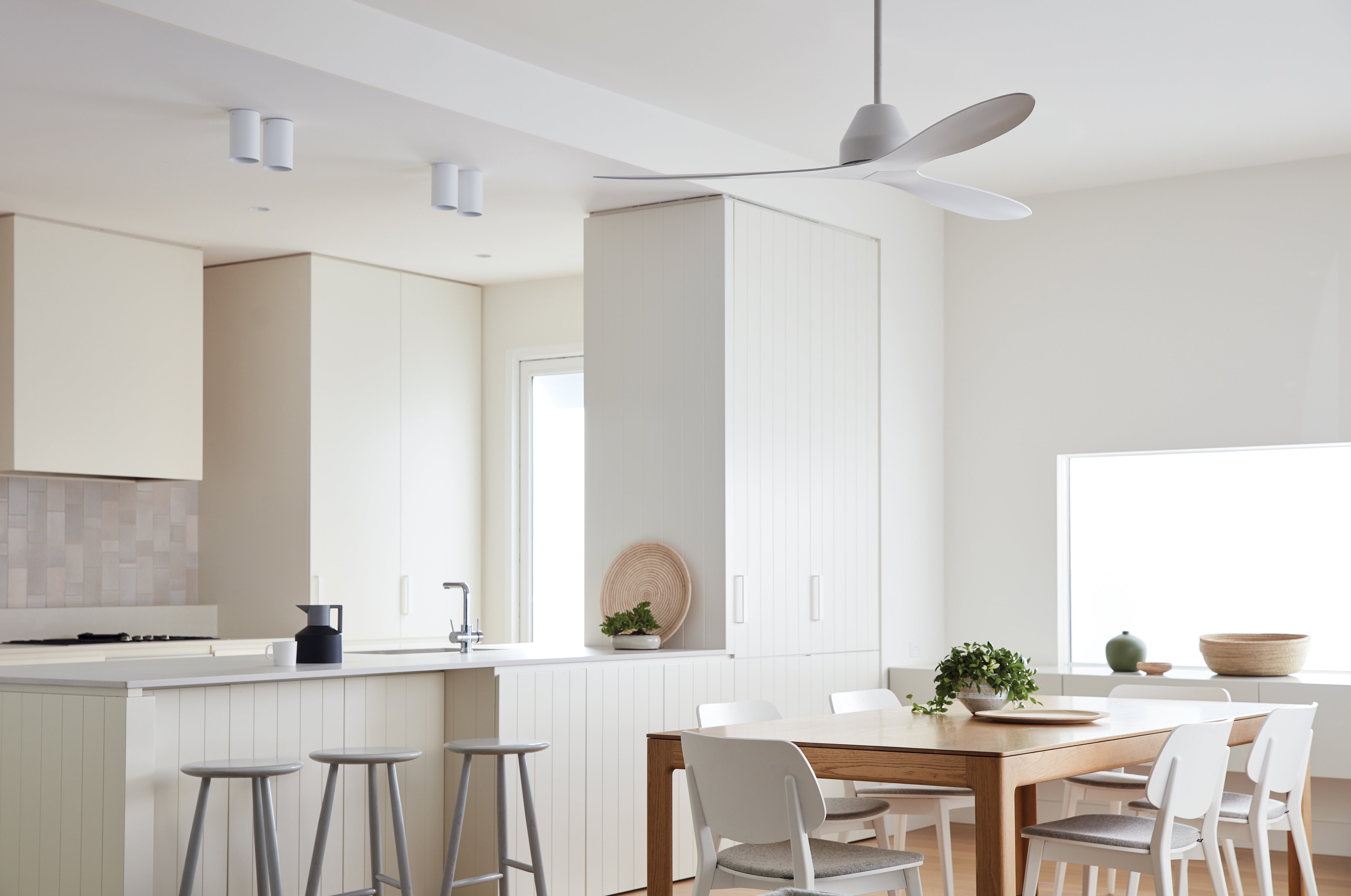 56 Inch DC WiFi Indoor Outdoor Smart Fan in White with Remote