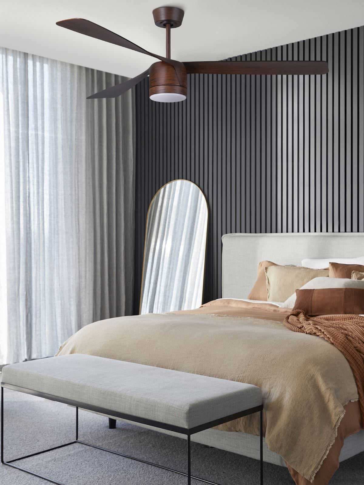 56 Inch 1 Light LED Indoor Outdoor DC Fan in Dark Koa with Remote