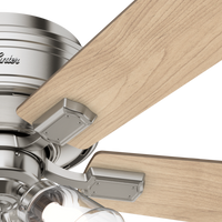 52 inch Crestfield Brushed Nickel Low Profile Ceiling Fan with LED Light Kit and Pull Chain