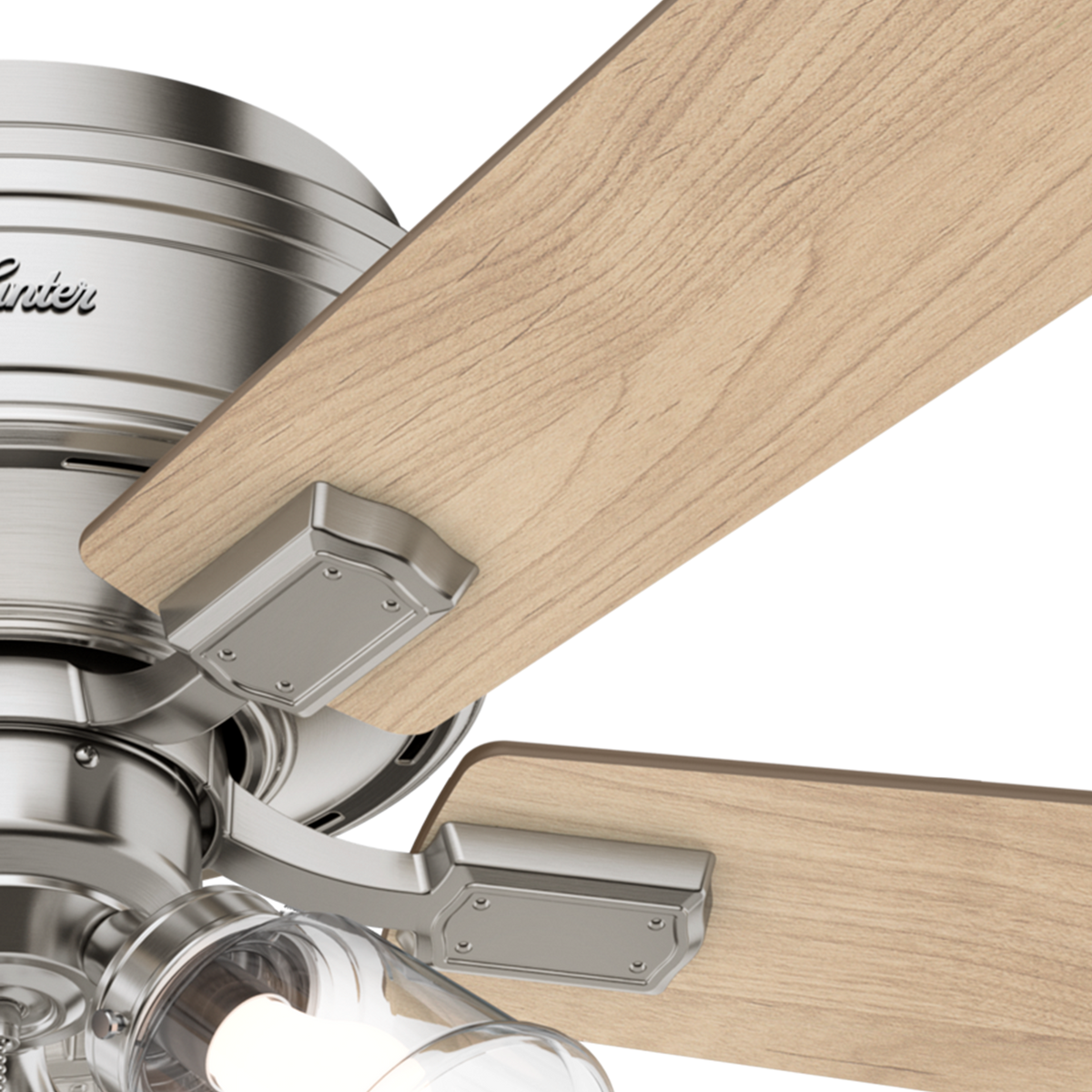 52 inch Crestfield Brushed Nickel Low Profile Ceiling Fan with LED Light Kit and Pull Chain