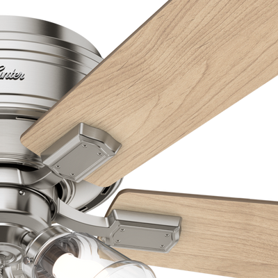 52 inch Crestfield Brushed Nickel Low Profile Ceiling Fan with LED Light Kit and Pull Chain